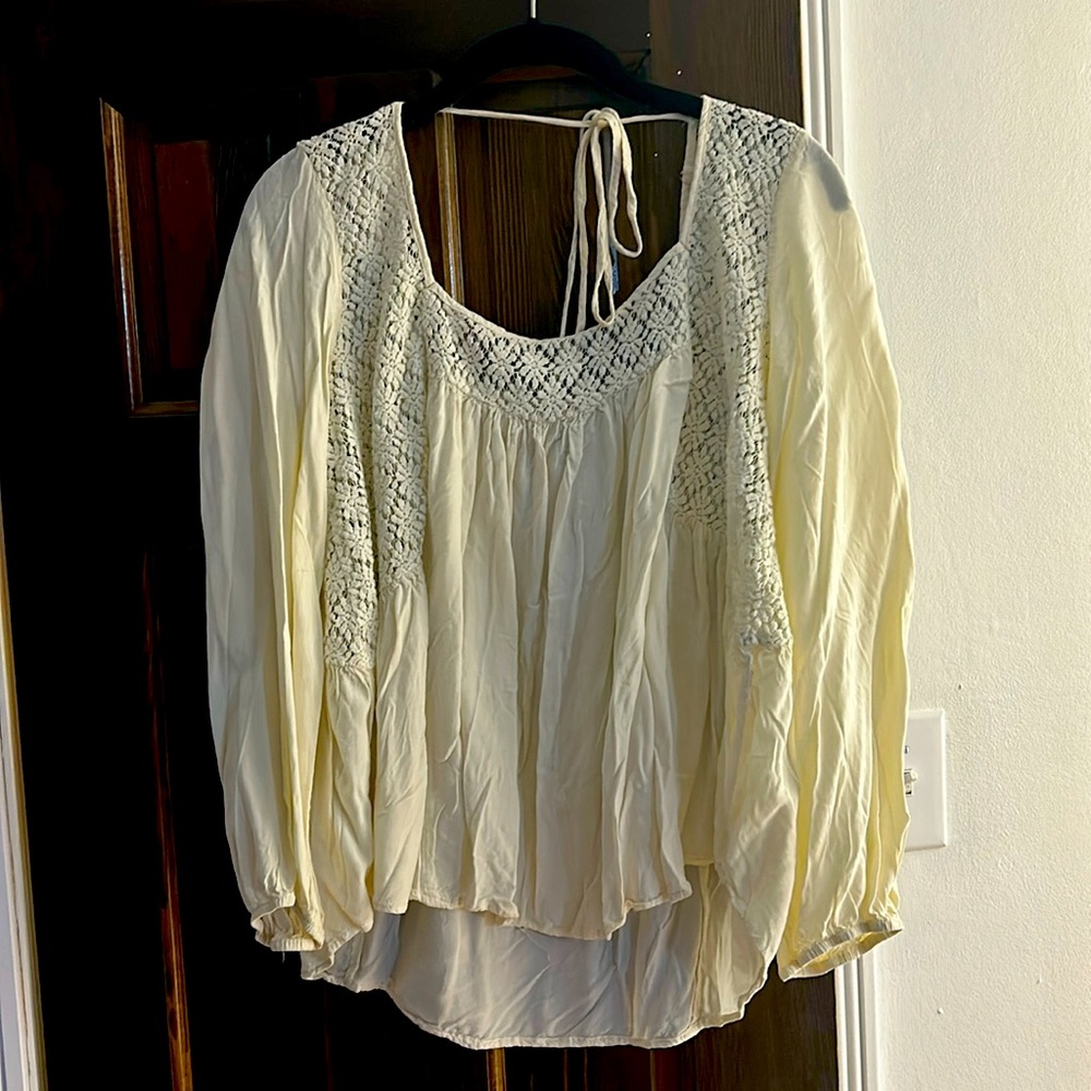 Cream flowy blouse